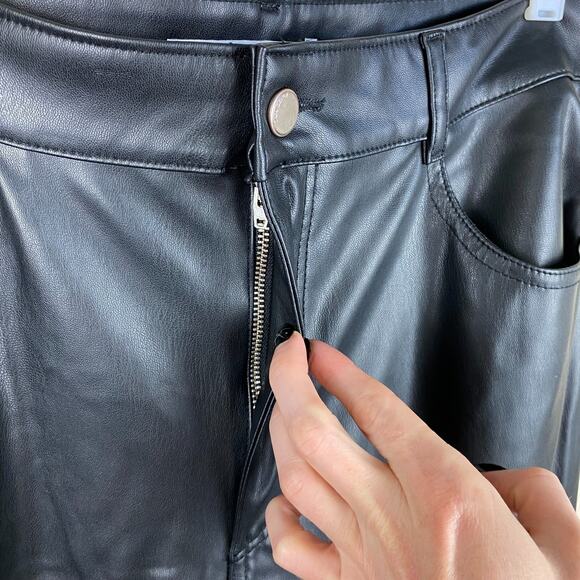 ZARA Faux Leather High Rise Pants Mom Fit Black Womens Size 10 Grunge Y2K 90s - Picture 6 of 13